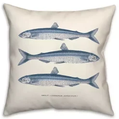 Hot Kirklands Home Blue Coastal Fish Outdoor Pillow