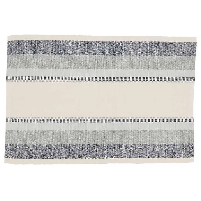 Outlet Kirklands Home Blue Coastal Ribbed Striped Placemats, Set of 4