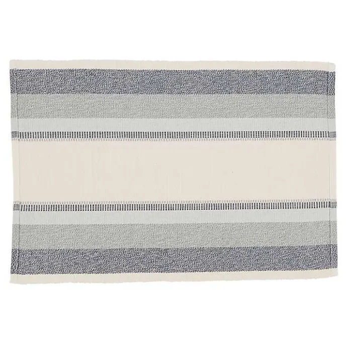 Outlet Kirklands Home Blue Coastal Ribbed Striped Placemats, Set of 4