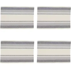 Outlet Kirklands Home Blue Coastal Ribbed Striped Placemats, Set of 4