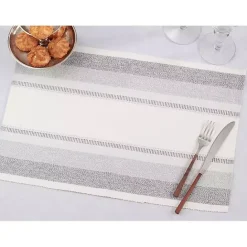 Outlet Kirklands Home Blue Coastal Ribbed Striped Placemats, Set of 4