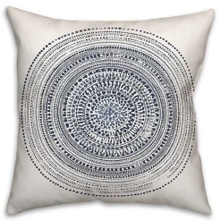 Discount Kirklands Home Blue Dash Circle Pattern Outdoor Pillow