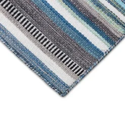 Hot Kirklands Home Dhurri Stripe Indoor/Outdoor Area Rug, 7x9 Blue