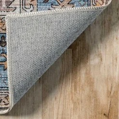 Discount Kirklands Home Blue Distressed Medallion Washable Area Rug, 5x8