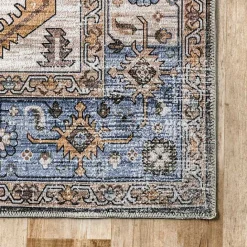 Sale Kirklands Home Blue Distressed Medallion Washable Area Rug, 8x10