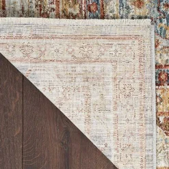 New Kirklands Home Blue Distressed Multi Medallion Area Rug, 5x7