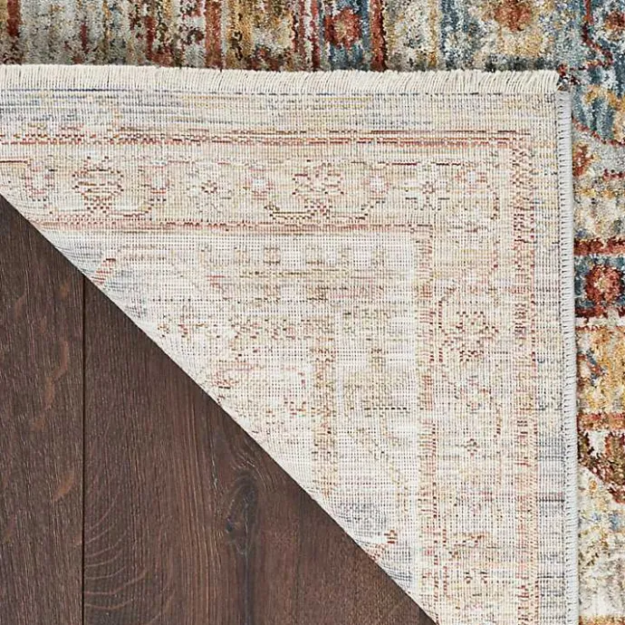 New Kirklands Home Blue Distressed Multi Medallion Area Rug, 5x7
