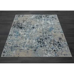 Outlet Kirklands Home Blue Distressed Washable Area Rug, 7x9