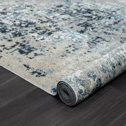 Outlet Kirklands Home Blue Distressed Washable Area Rug, 7x9