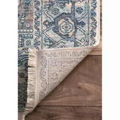 Discount Kirklands Home Blue Eli Medallion Fringe Area Rug, 8x10