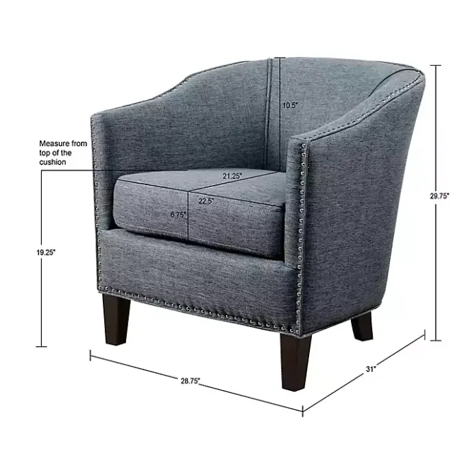 Clearance Kirklands Home Emery Barrel Accent Chair Blue