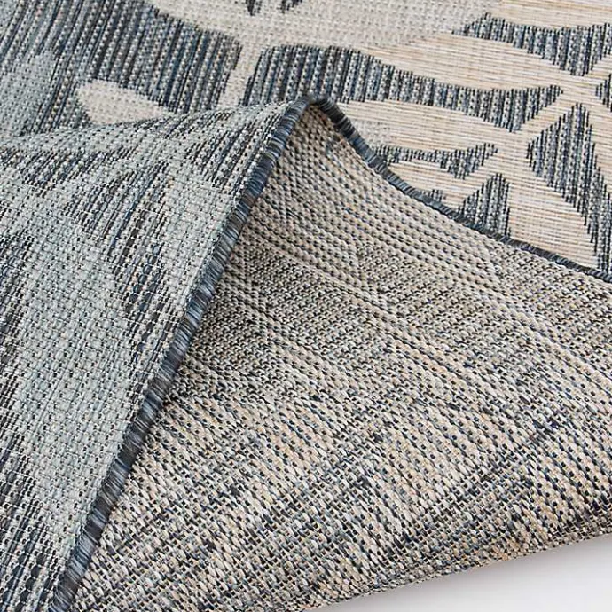 Discount Kirklands Home Fern Leaves Indoor/Outdoor Area Rug, 5x7 Blue