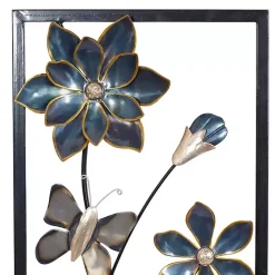 Clearance Kirklands Home Blue Floral and Butterfly Wall Plaques, Set of 2
