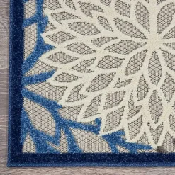 Hot Kirklands Home Blue Floral Burst Outdoor Area Rug, 6x9