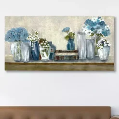 Hot Kirklands Home Blue Floral Desk Giclee Canvas Print, 40x20 in.
