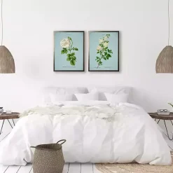 Hot Kirklands Home Blue Floral Diagram II Framed Art Prints, Set of 2