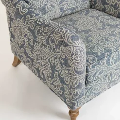 New Kirklands Home Blue Floral English Armchair