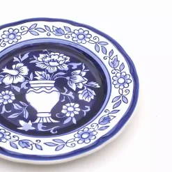 Sale Kirklands Home Blue Floral Hand Painted 16-pc. Dinnerware Set