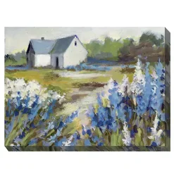 New Kirklands Home Blue Floral Meadow Outdoor Canvas Art Print