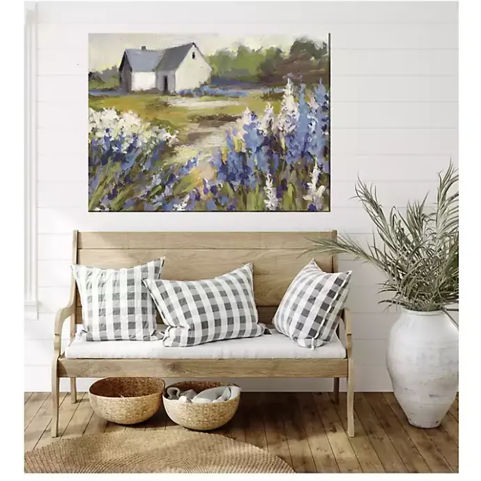 New Kirklands Home Blue Floral Meadow Outdoor Canvas Art Print
