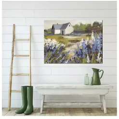 New Kirklands Home Blue Floral Meadow Outdoor Canvas Art Print