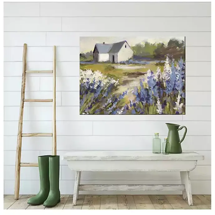 New Kirklands Home Blue Floral Meadow Outdoor Canvas Art Print