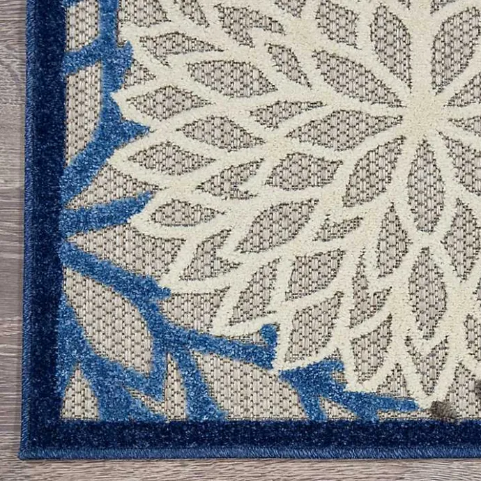 Best Kirklands Home Blue Floral Outdoor Area Rug, 7x10