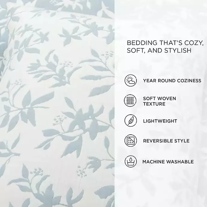 Sale Kirklands Home Blue Floral Reversible 3-pc. King Quilt Set