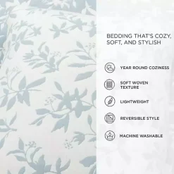 Best Kirklands Home Blue Floral Reversible 3-pc. Full/Queen Quilt Set