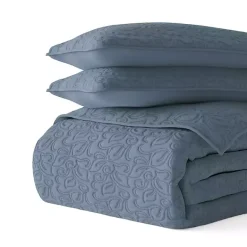 Discount Kirklands Home Floral Stitch 3-pc. Queen Quilt Set Blue