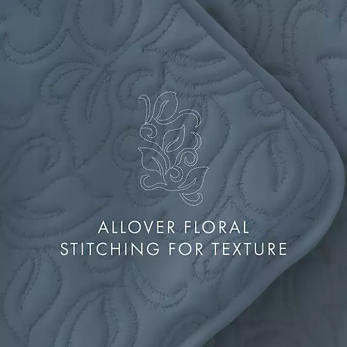 Discount Kirklands Home Floral Stitch 2-pc. Twin Quilt Set Blue