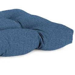 Discount Kirklands Home French Edge Outdoor Wicker Settee Cushion Blue