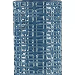 Discount Kirklands Home Blue Geometric Ceramic Table Lamp White