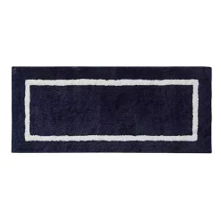 Kirklands Home Blue Geometric Pattern Reversible Bath Mat, 60 in.