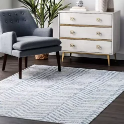 Hot Kirklands Home Blue Geometric Pattern Washable Runner