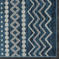 Hot Kirklands Home Geometric Stripe Washable Area Rug, 5x7 Blue