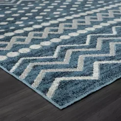 Hot Kirklands Home Geometric Stripe Washable Area Rug, 5x7 Blue