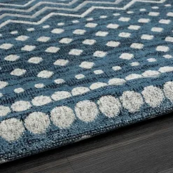 Hot Kirklands Home Geometric Stripe Washable Area Rug, 5x7 Blue