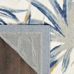 Clearance Kirklands Home Blue Grand Leaf Coastal Area Rug, 5x7