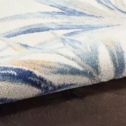 Clearance Kirklands Home Blue Grand Leaf Coastal Area Rug, 5x7