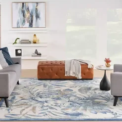 Outlet Kirklands Home Blue Grand Leaf Coastal Area Rug, 7x9