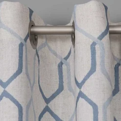 Hot Kirklands Home Blue Interlock Single Curtain Panel, 84 in.
