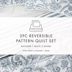 Hot Kirklands Home Blue Jacobean Reversible 2-pc. Twin Quilt Set