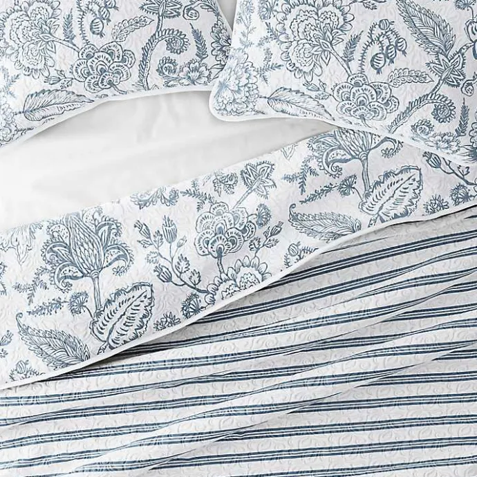 Best Kirklands Home Blue Jacobean Reversible 3-pc. Queen Quilt Set