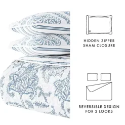 Best Kirklands Home Blue Jacobean Reversible 3-pc. Queen Quilt Set