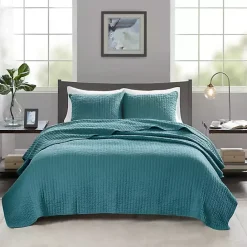 Online Kirklands Home Jaxson 3-pc. Reversible King Coverlet Set Blue