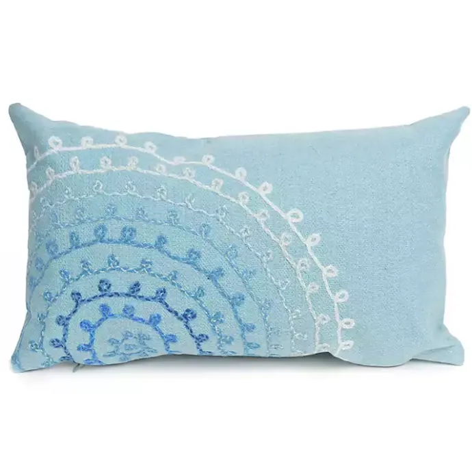 New Kirklands Home Lamontage Swirl Outdoor Lumbar Pillow Blue