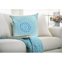 Discount Kirklands Home Lamontage Swirl Outdoor Throw Pillow Blue