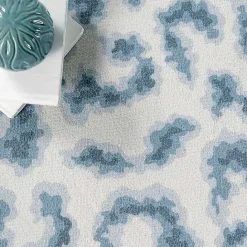 Hot Kirklands Home Blue Leopard Spots Washable Area Rug, 5x8