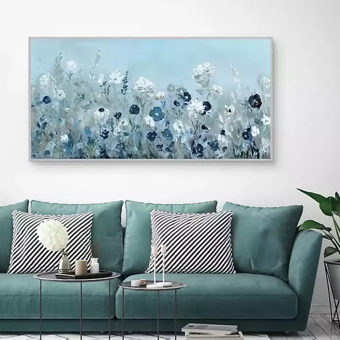 New Kirklands Home Blue Light Garden Framed Canvas Art Print